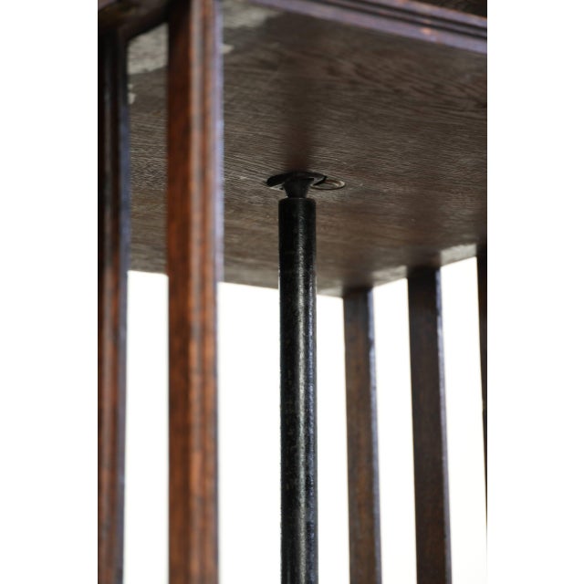 Large Antique 19th Century English Oak Book Carousel with Reading Shelf and Details For Sale - Image 11 of 14