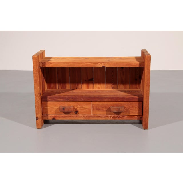 Scandinavian Brutalist Pine Cabinet by Hans Frydendal, 1970 For Sale - Image 9 of 12