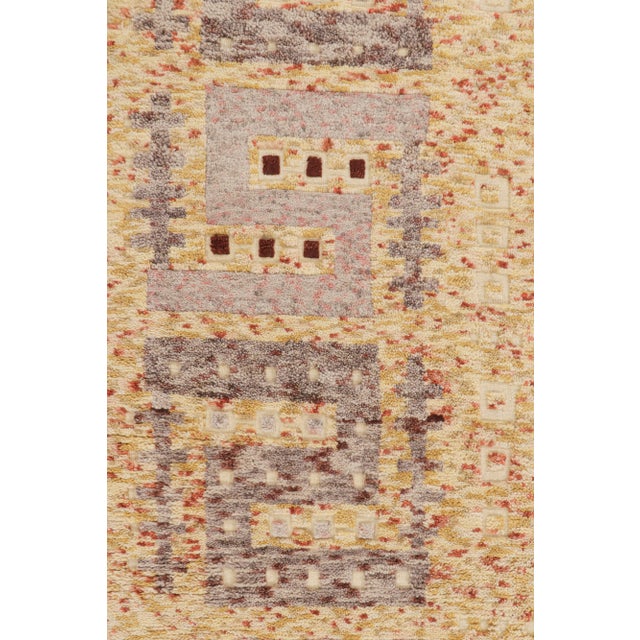 Rug & Kilim’s Scandinavian-Inspired Geometric Golden-Yellow Gray Wool Rug - 12x15 For Sale In New York - Image 6 of 7