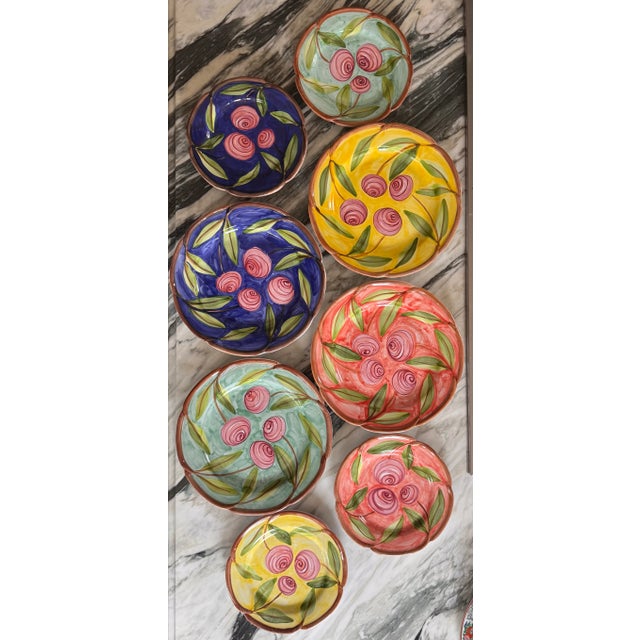 LastCHANCE!8 Pieces Made in Portugal Hand Painted and Glazed Plates For Sale - Image 10 of 16