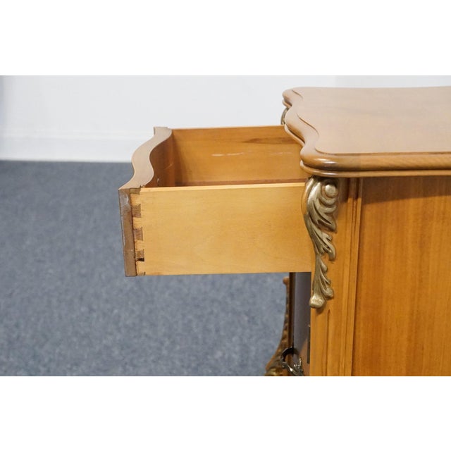 Vintage Antique Solid Maple French Provincial Rococo Revival 19" Cabinet Nightstand For Sale - Image 10 of 13