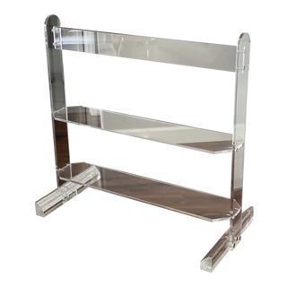 1980s Vintage Mid Century Modern Lucite Shelving Unit For Sale