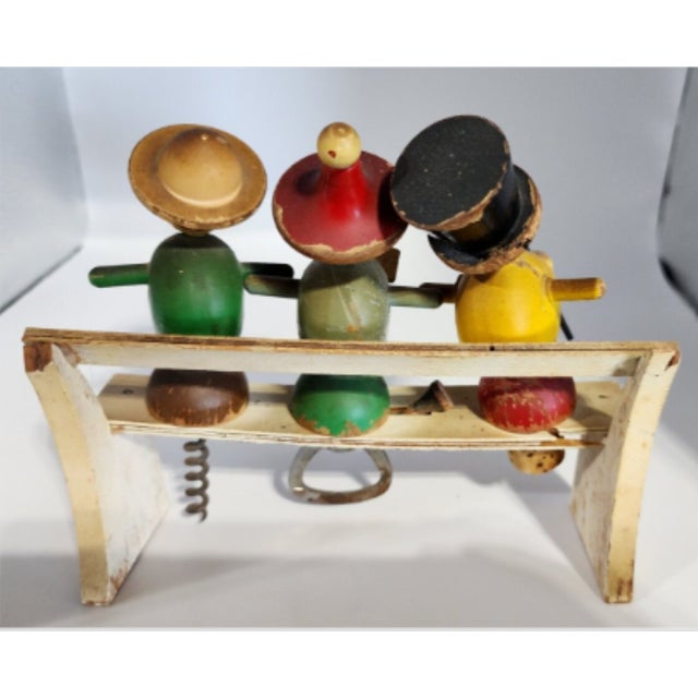 Vintage Scandinavian Hand Carved Folk-Art Wine / Bar Set - 4 pcs For Sale - Image 6 of 6
