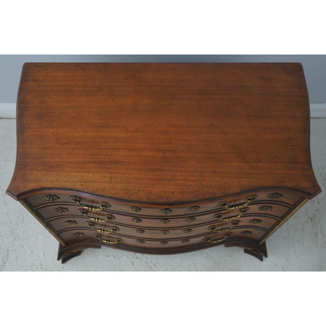 Baker Georgian Mahogany Serpentine Front Distressed Finish Chest For Sale - Image 10 of 17