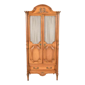 Karges Style French Regency Louis XVI Fruitwood Armoire Dresser or Linen Press, Circa 1960s