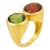 Vintage Tourmaline 18k Gold Two Stone Cocktail Ring, Size 7 For Sale