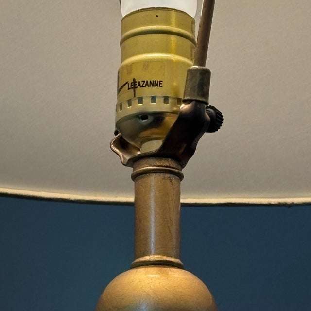 1980s 1980s Postmodern Lam Lee Group "Leeazanne" Silver & Gold Leaf Table Lamp For Sale - Image 5 of 10