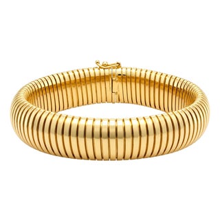 14k Italian Tubogas Bracelet For Sale