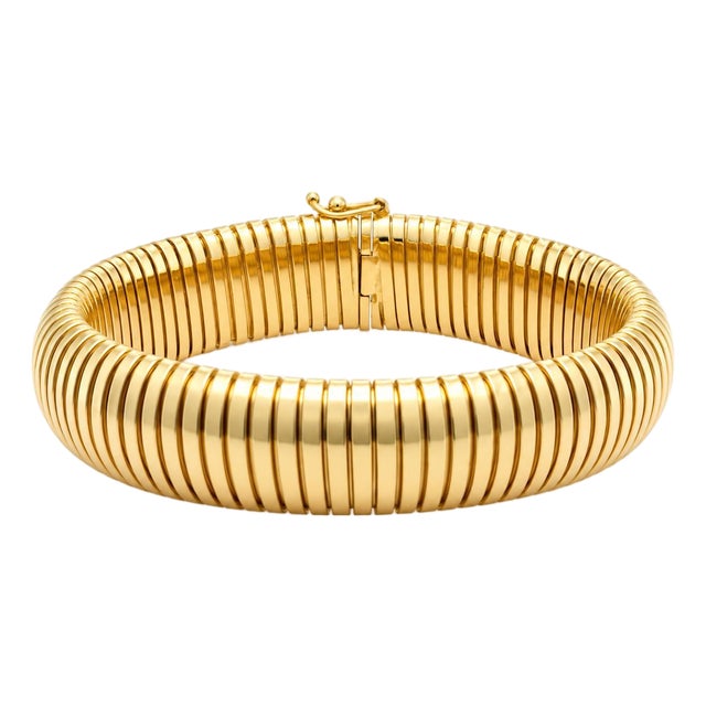 14k Italian Tubogas Bracelet For Sale