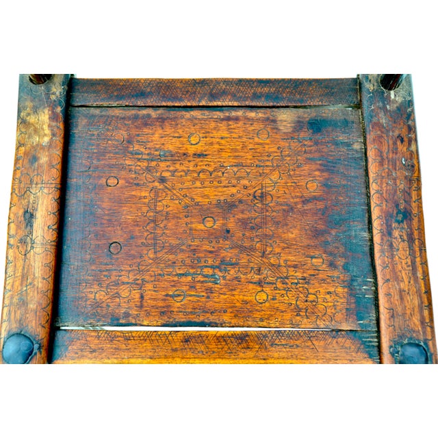 1900 - 1909 Antique African Senufo Carved Hardwood Chair For Sale - Image 5 of 9