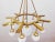 Brass Chandelier with 10 White Globe Lights, in Restored conditions. Designed 1960 to 1969 Up to 250V (Europe/UK...
