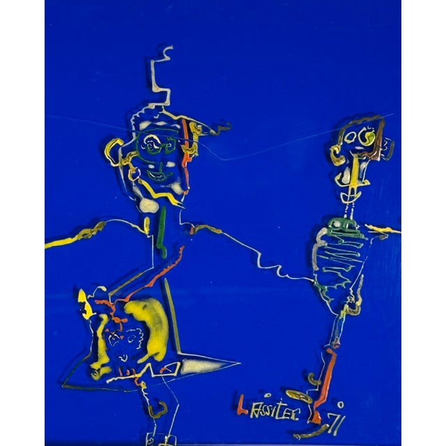 Lassiter 1971 Outsider Painting on Lucite 37 X 10 For Sale In New York - Image 6 of 6