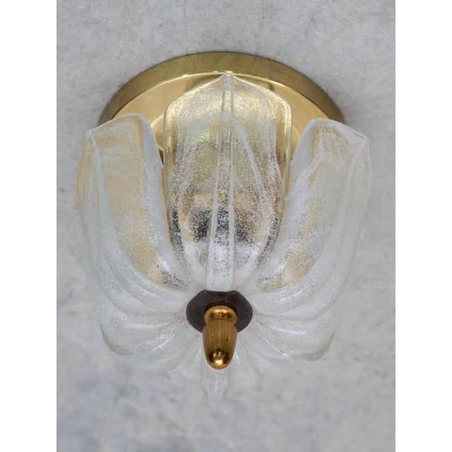 An elegant Mid-Century Modern flush mount ceiling fixture manufactured in Germany by the renowned high-end maker Kaiser...
