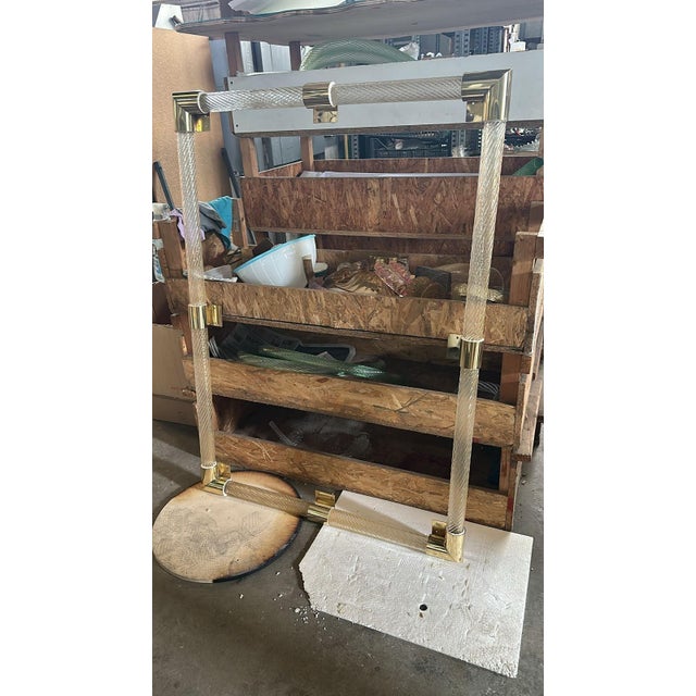 Murano Monumental Italian Venetian "Torciglione" Torchon Murano Glass Wall Mirror in Barovier Style For Sale - Image 4 of 6