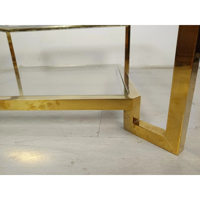 Modernist Golden Brass Coffee Table, 1970s For Sale - Image 13 of 17
