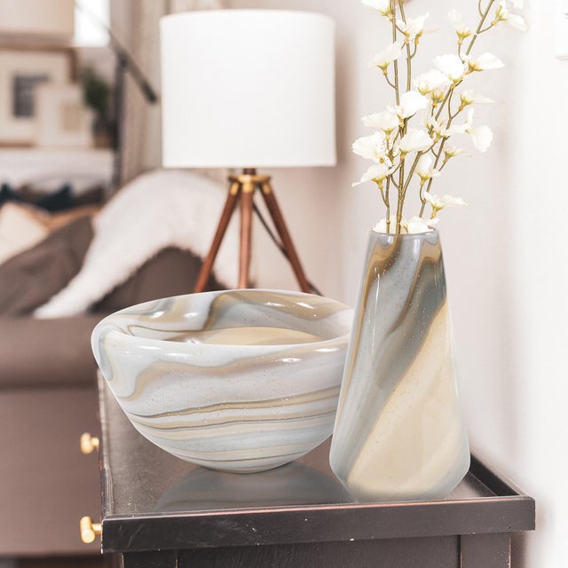 Sand Art Tapered Glass Vase For Sale In Chicago - Image 6 of 7