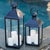 Designed with a wide square base, this lantern can easily house multiple candles. The washed black finish and oversized...