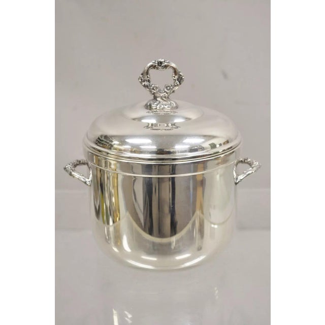 Vintage Sheffield Victorian Silver Plated Lidded Twin Handle Ice Bucket For Sale - Image 9 of 9