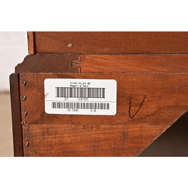 Ethan Allen Georgian Solid Cherry Wood Dresser or Chest of Drawers For Sale - Image 16 of 17