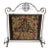 Antique Wrought Iron Needlepoint Fireplace Screen For Sale
