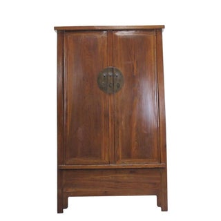 Antique Square-Corner Elm Armoire For Sale