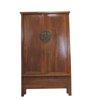 Antique Square-Corner Elm Armoire