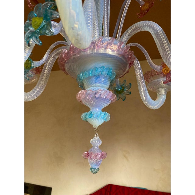 Murano Glass Chandelier, 1950s For Sale - Image 6 of 7