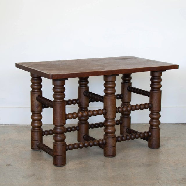 French 1940s French Oak Coffee Table in the Style of Charles Dudouyt For Sale - Image 3 of 11