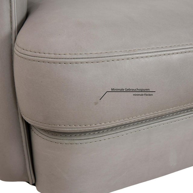 Set of Leather Armchair and Stool in Grey from Cierre Boheme For Sale - Image 11 of 17