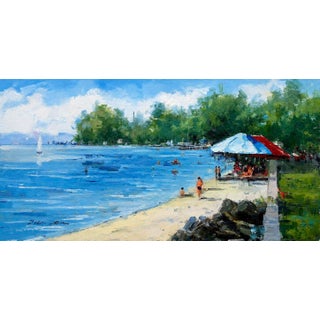 Summer on the Shore Original Oil on Canvas by Eric Son For Sale