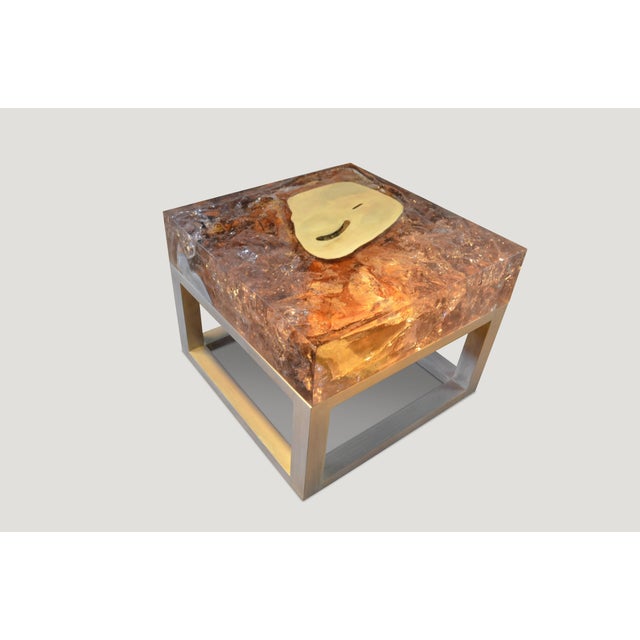 Contemporary Andrianna Shamaris Cracked Resin Side Table or Coffee Table For Sale - Image 3 of 3