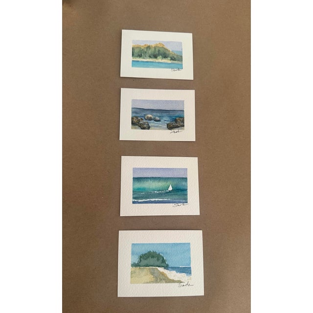 Bring the tranquil beauty of Hawaii to your home with this charming collection of four original watercolor seascapes. Each...