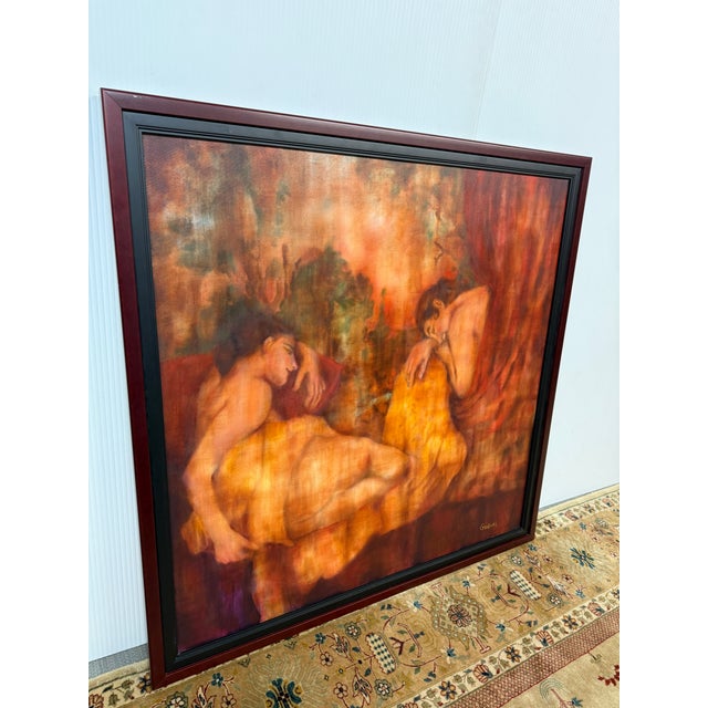 Design Plus Gallery presents By the River an Oil on Canvas Painting by Jennifer Goodwin. The work is unusual as two...