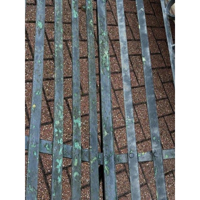 Green Regency Iron Garden Bench For Sale - Image 8 of 15