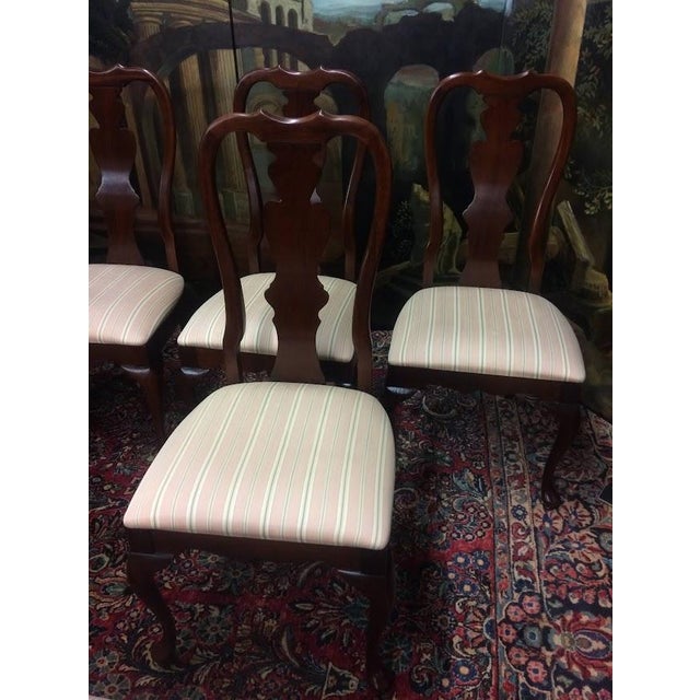 Queen Anne Vintage Dining Chairs, Queen Anne Chairs, Set of Eight For Sale - Image 3 of 15