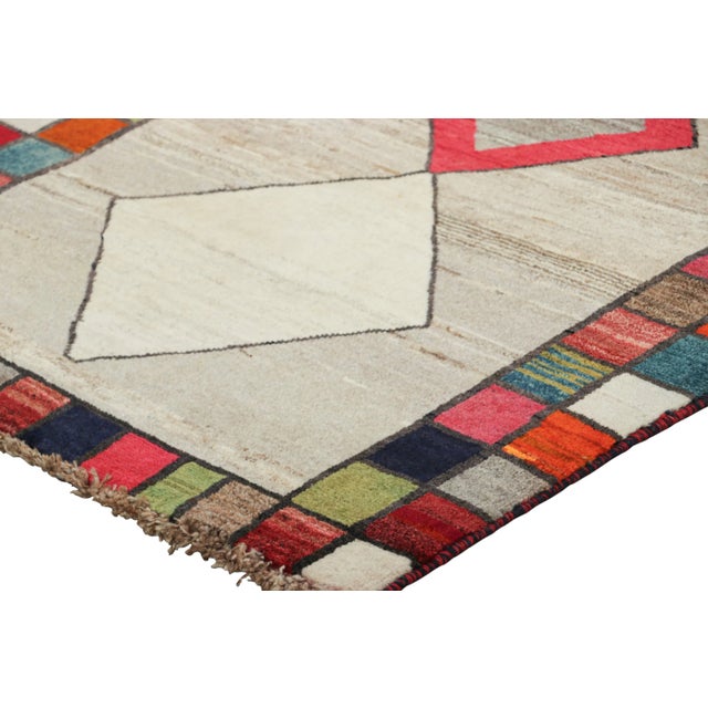 Vintage Gabbeh Persian Runner With Multicolor Diamond Medallions - Rug & Kilim For Sale In New York - Image 6 of 7