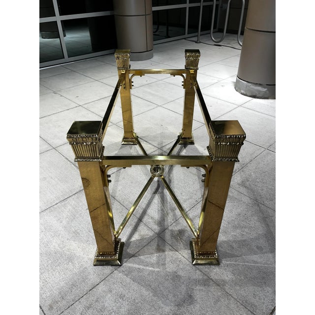 Mid 20th Century Italian Brass Console Table Base After Mastercraft For Sale - Image 5 of 12