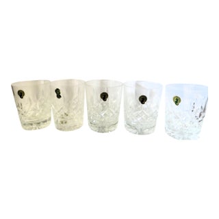 1990s Waterford Crystal Double Old Fashioned Crystal - Set of 5 For Sale