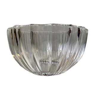 Vintage Fluted Crystal Bowl from Kosta Boda For Sale