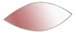 Italian Brass Eye-Shaped Mirror, 1950s