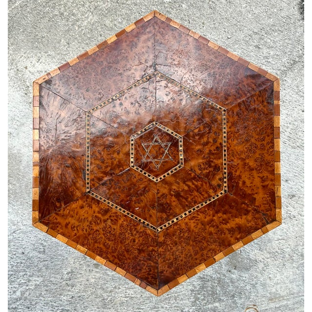 Vintage Boho Inlay Drinks Table For Sale In West Palm - Image 6 of 7