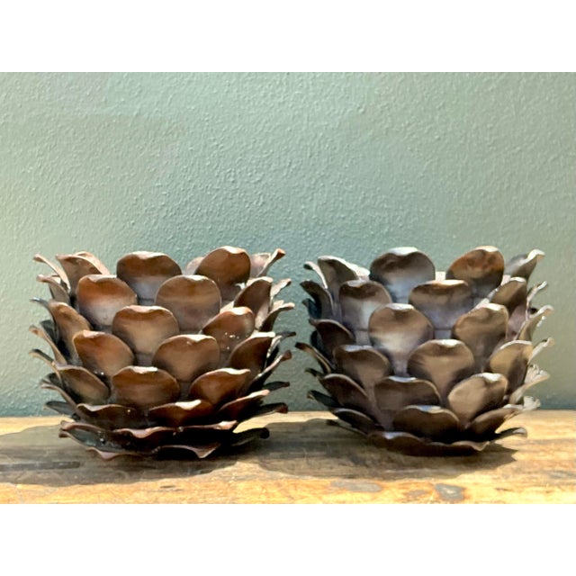 Vintage Alexander Lamont Patinated Bronze Bread Apples - A Pair For Sale - Image 9 of 12