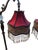 Art Deco 1980s 2 Art Nouveau Style Floor Lamps With Tiffany Lamp Shades With Crystal Tassels For Sale - Image 3 of 5