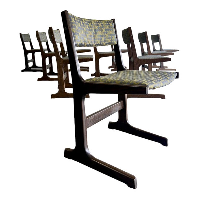 Mid Century Danish Modern Farstrup Cantilevered Dining Chairs, Set of 10 For Sale