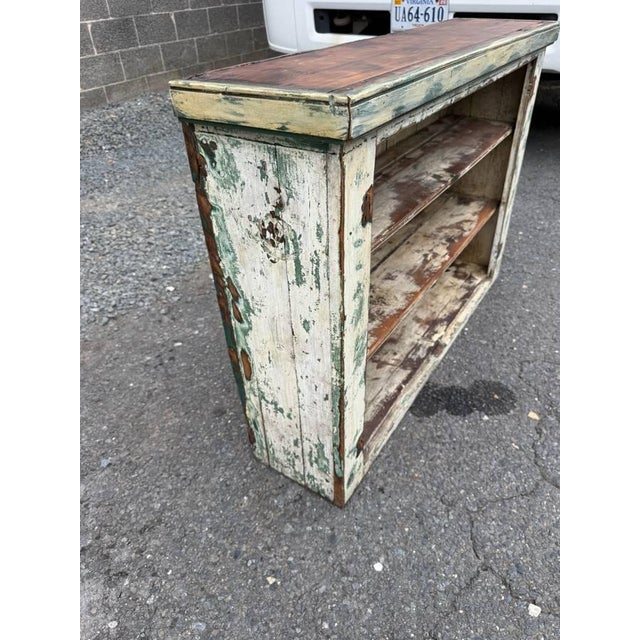 Antique Victorian Style Painted Open Shelving Unit Bookcase For Sale - Image 9 of 14