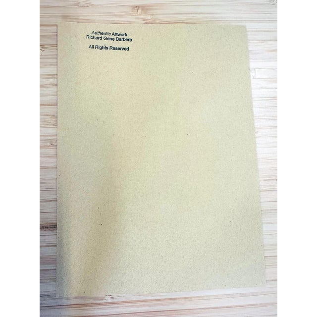 Hand-Signed Limited Edition (1/20) Silkscreen by Richard Gene Barbera With Elegant Minimalist Design and Gold Leaf Accent. Contemporary Abstract Art. For Sale - Image 4 of 5