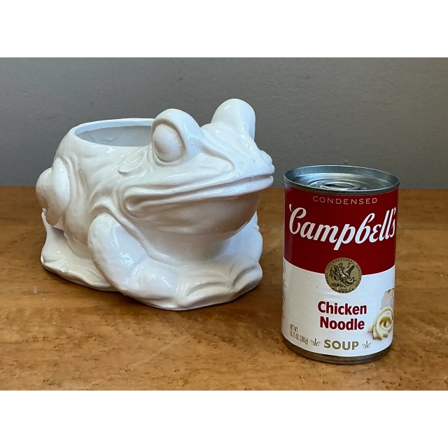 Mid-Century Modern Vintage Italian White Frog Ceramic Vase For Sale - Image 3 of 12
