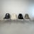 DSS Black grey greige parchment Set of 4 all original DSS stacking side chairs designed by Charles Eames and made by...