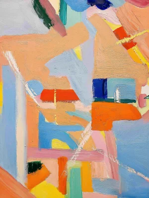 Abstract Oil Painting by Christine Frisbee-"Meet Me at the Corner"