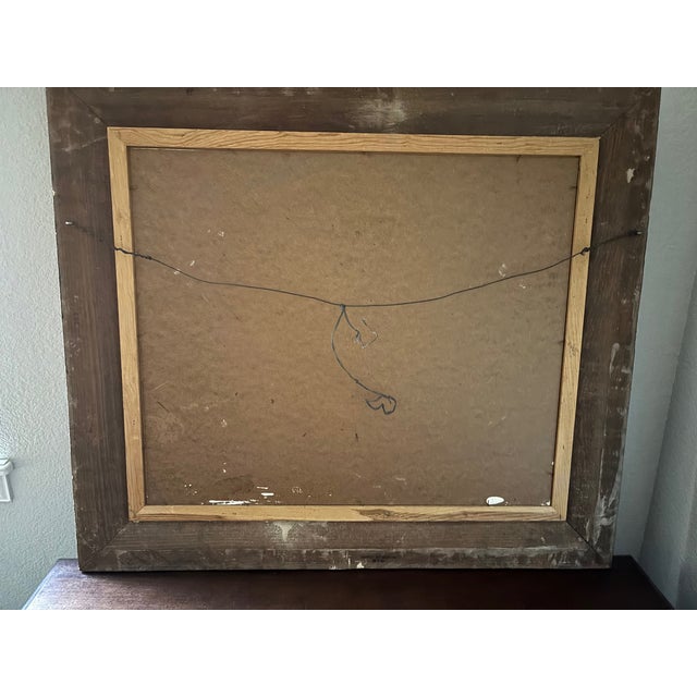 This is a likely early-period oil on board by Glen Edwards, featuring two rugged Western figures rendered in rich, warm...